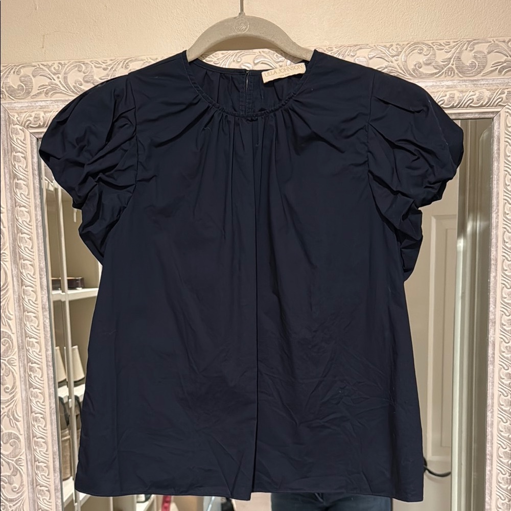 Ulla Johnson Navy Puff Sleeve Blouse